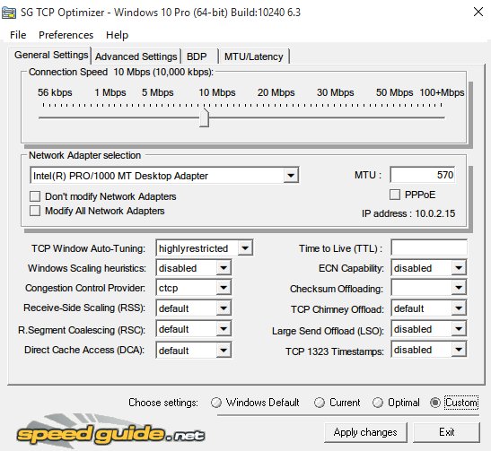 updatecontrolle's tweet photo. The best Windows 10 settings for slow connections with TCP Optimizer. #56k #dialup https://t.co/Cu3fVTqdfv