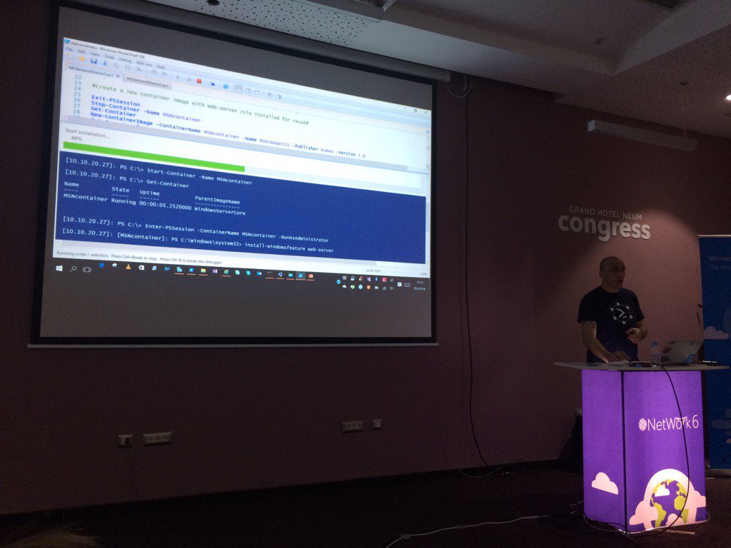 sstevic84's tweet photo. @RomeoMlinar - "Windows containers in stale pripovijetke" #Neum #Upoznaj10 #MicrosoftBIH #MSNetwork6 #Network6 https://t.co/Q7CKcIvNaA