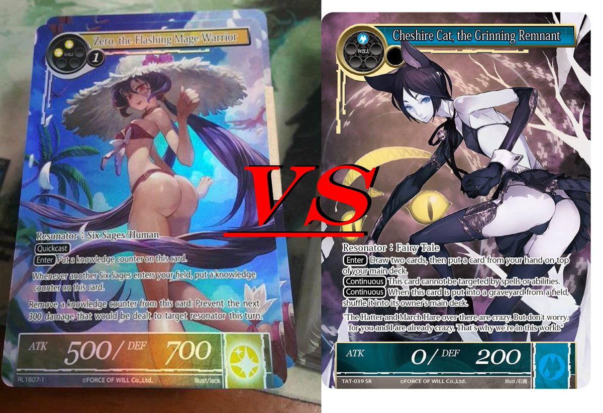 Centripical0's tweet photo. Cheshire has some competition this summer
#fowtcg #forceofwill #tcg #buttbattle https://t.co/5k8e1i91hP