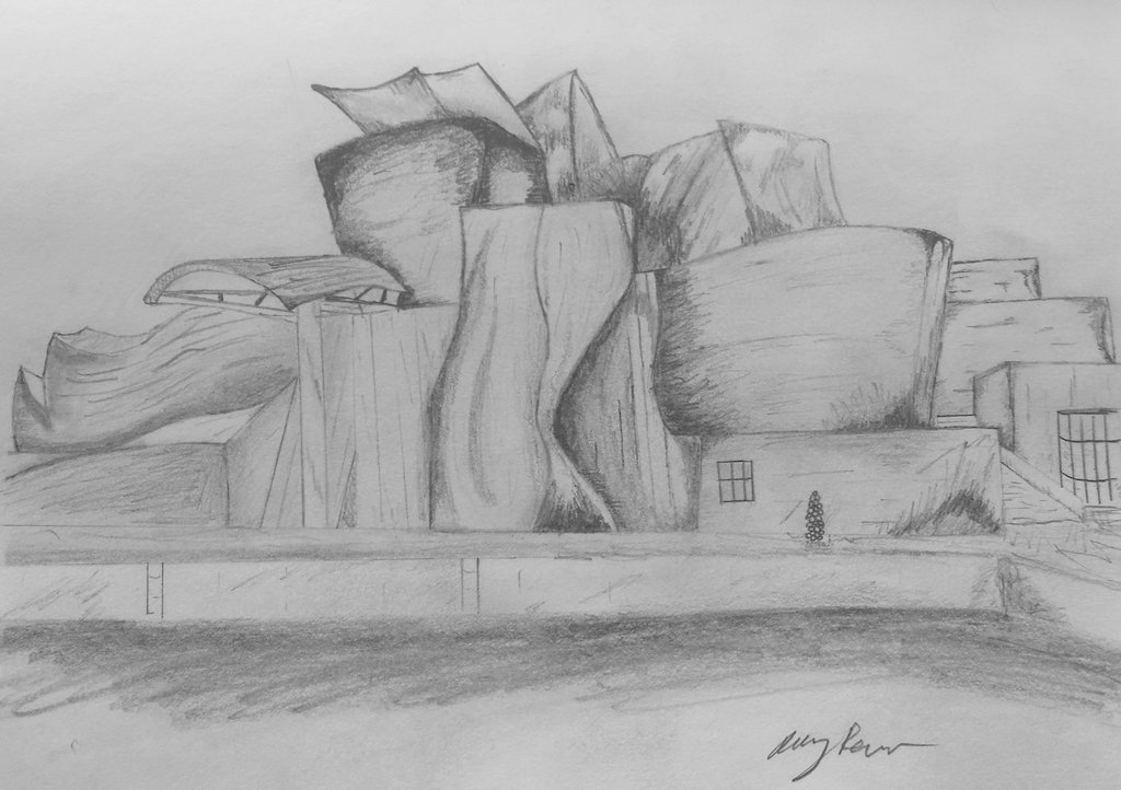 #ArchitecturalSketches  #Guggenheim #Bilbao #Arch #design #CAD - Wilson Tech #CTE