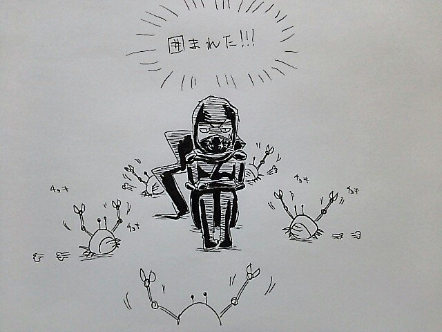庭師蟹ドロイドに囲まれるニンジャスレイヤー 
