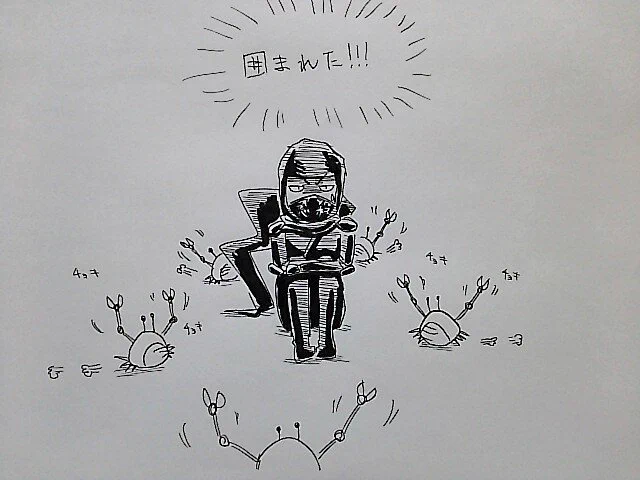 庭師蟹ドロイドに囲まれるニンジャスレイヤー 