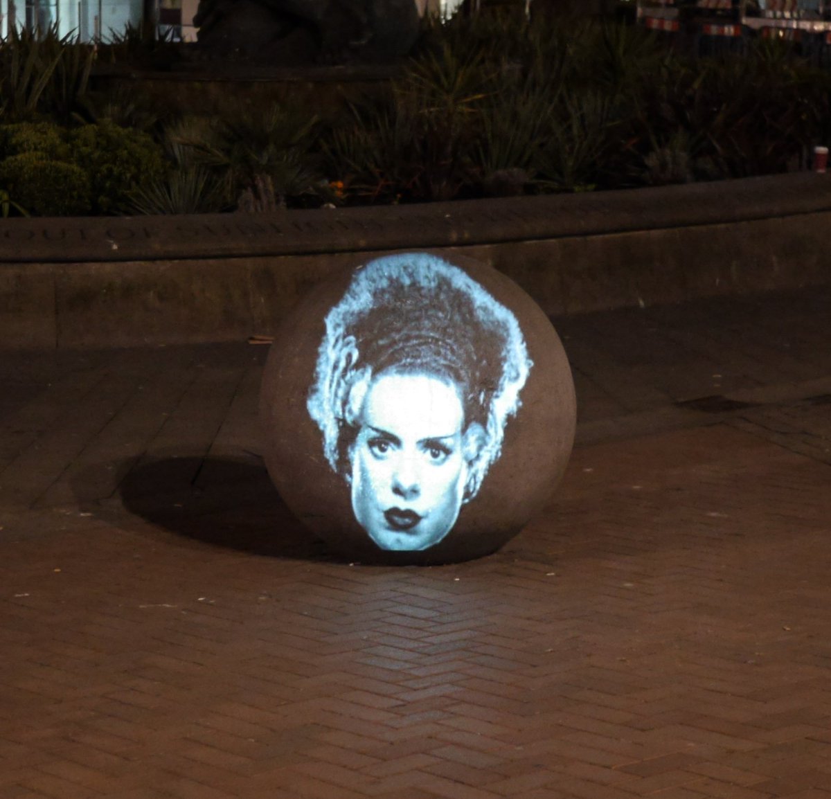 mlightborne's tweet photo. WarPUnit projecting in Victoria Sq during Flatpack Festival @flatpack @ProjProject #theprojectionists #warpunit https://t.co/A5uSfS3VJQ