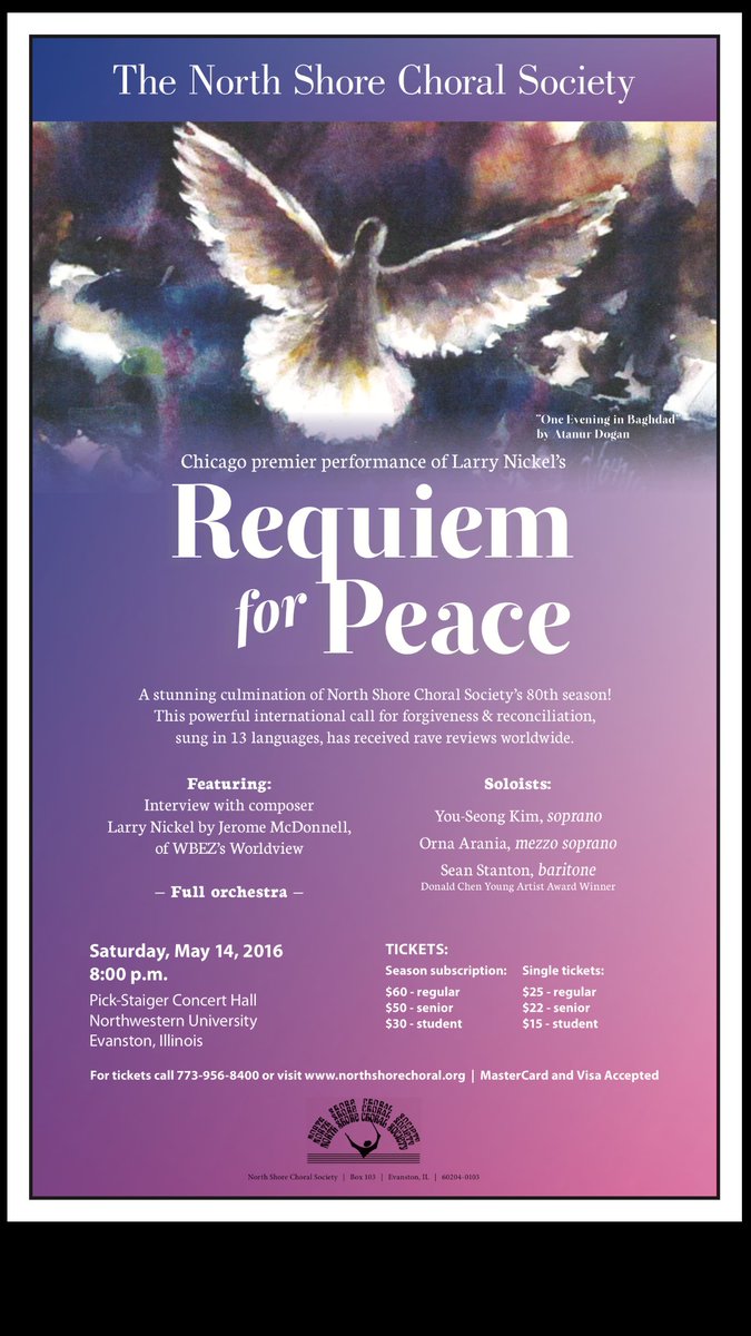 Soloist in Requiem for Peace... This Saturday!
