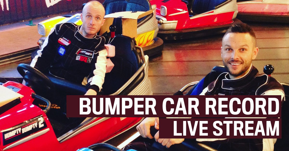 JonoAndBen's tweet image. We're LIVE from @RainbowsEndNZ for the #30HourBumperCarRecord - Watch us lose our minds -&amp;gt; bit.ly/BumperCarLive