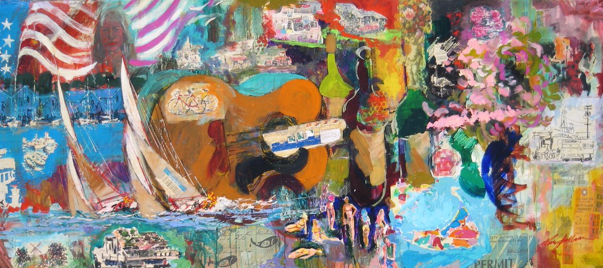 A large collage which at the moment is covering an equally large hole on my outside wall. No fading colors here!