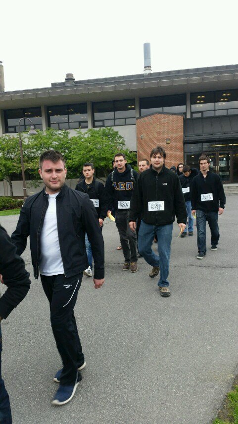 IthacaAEPi's tweet photo. Our brothers participated in #WeWalkToRemember. Never forget the atrocities of the Holocaust. #YomHashoah #twithaca https://t.co/1TCCzAk5BO