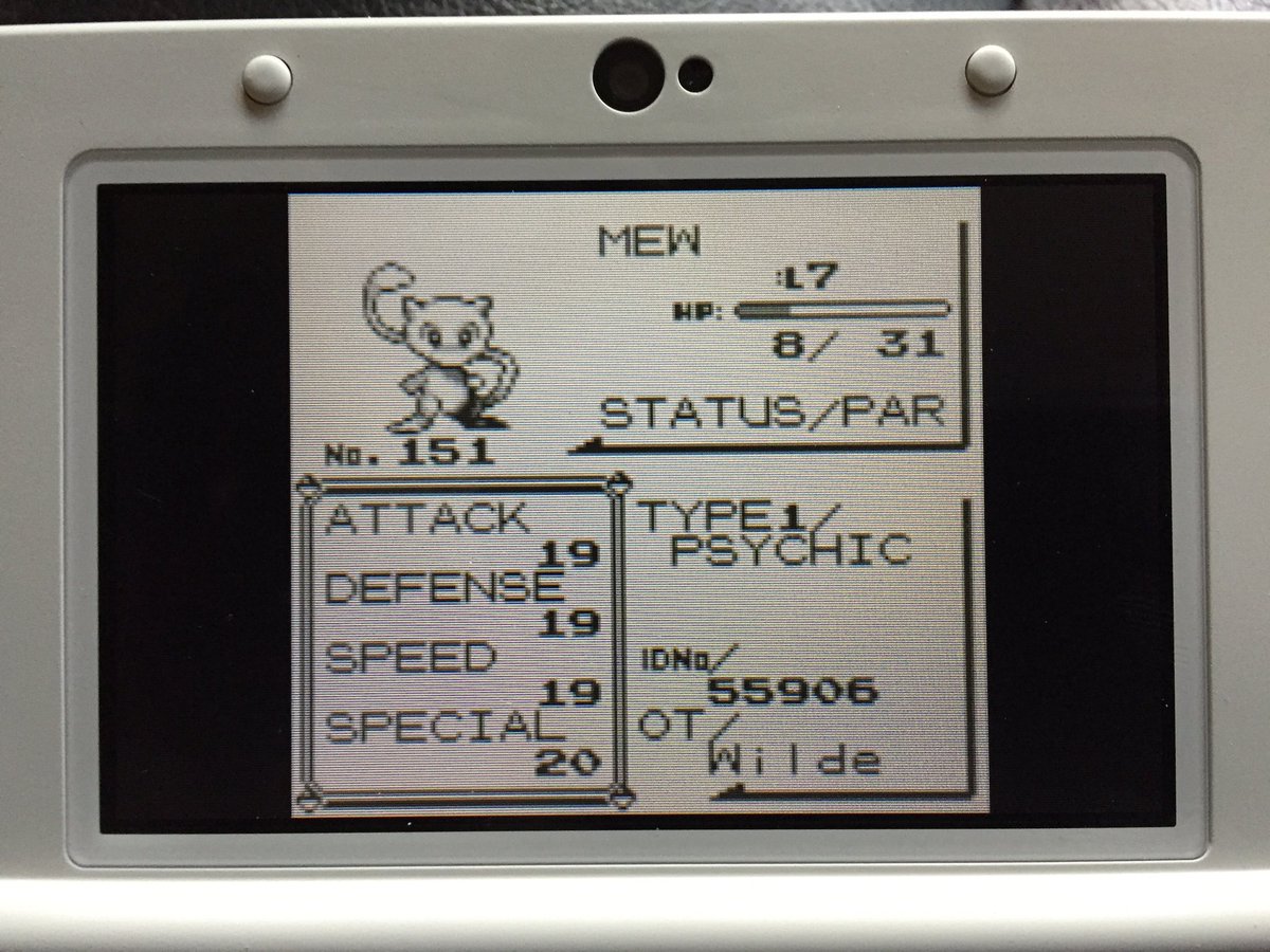 VideoGamesmen's tweet photo. Rob caught Mew today. https://t.co/3EtHdKO4Ce