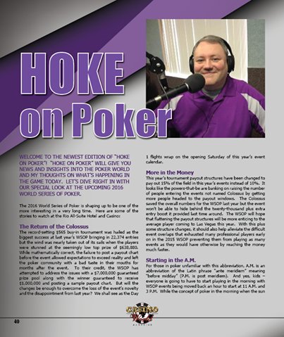 CasinoWorldMag's tweet photo. #CWM Issue2 ~Article by #MarkHoke More: https://t.co/uWNSa0DRra #hokeonpoker #wsop #poker #KHSP #markhokeshow https://t.co/vJdJqLAk85