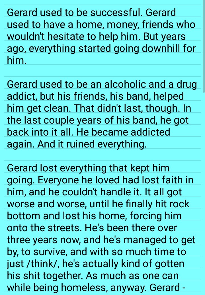 HomelessGee's tweet image. 🎉 Restarting this account! 🎉

- Post MCR AU
- Gay, Sub/Dom
- Descriptive af
- 1+ year of exp.

💙 RT, please? 💙