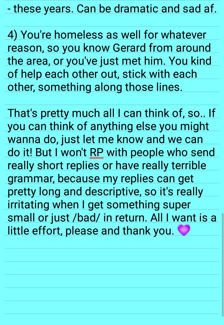 HomelessGee's tweet image. 🎉 Restarting this account! 🎉

- Post MCR AU
- Gay, Sub/Dom
- Descriptive af
- 1+ year of exp.

💙 RT, please? 💙