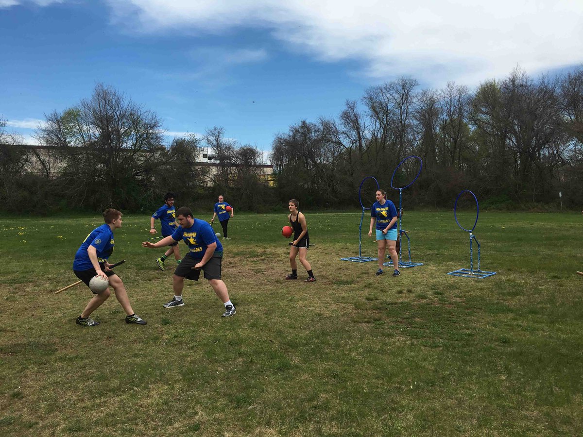UNewHaven's tweet photo. Meet the Nightmares, our #quidditch team. https://t.co/S91QtTXLuX (@usquidditch, @IQAquidditch) https://t.co/8fGXqn6m7w