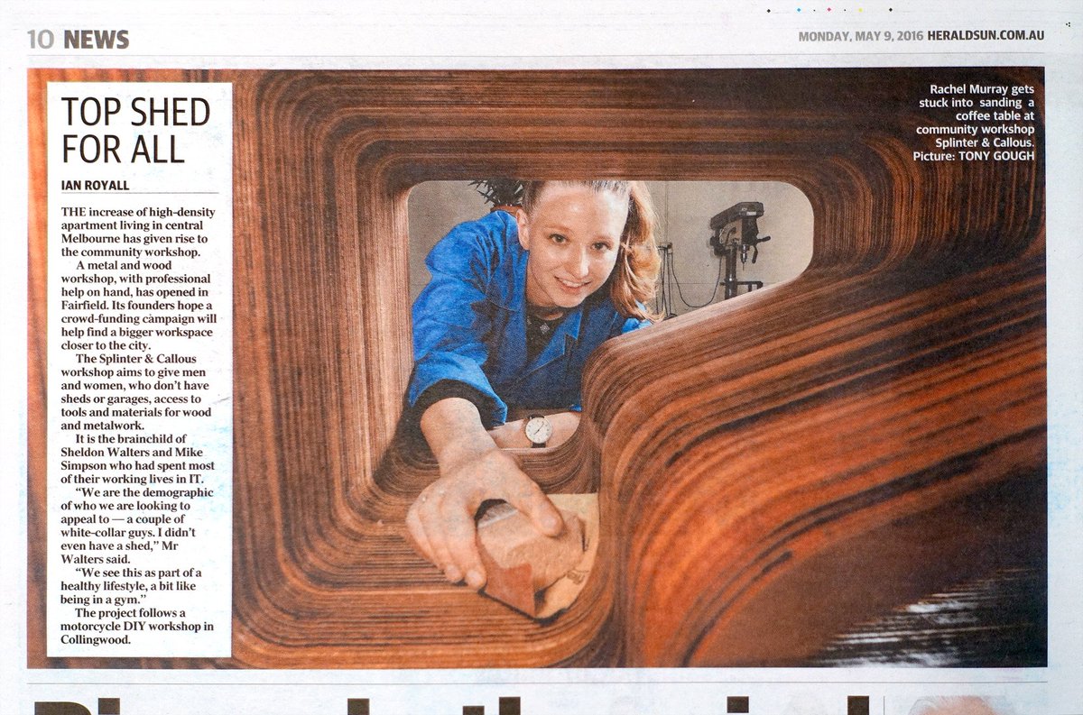 splintercallous's tweet image. Thanks for the interest, Ian Royall from @theheraldsun paid us a visit last week to check out our workshop