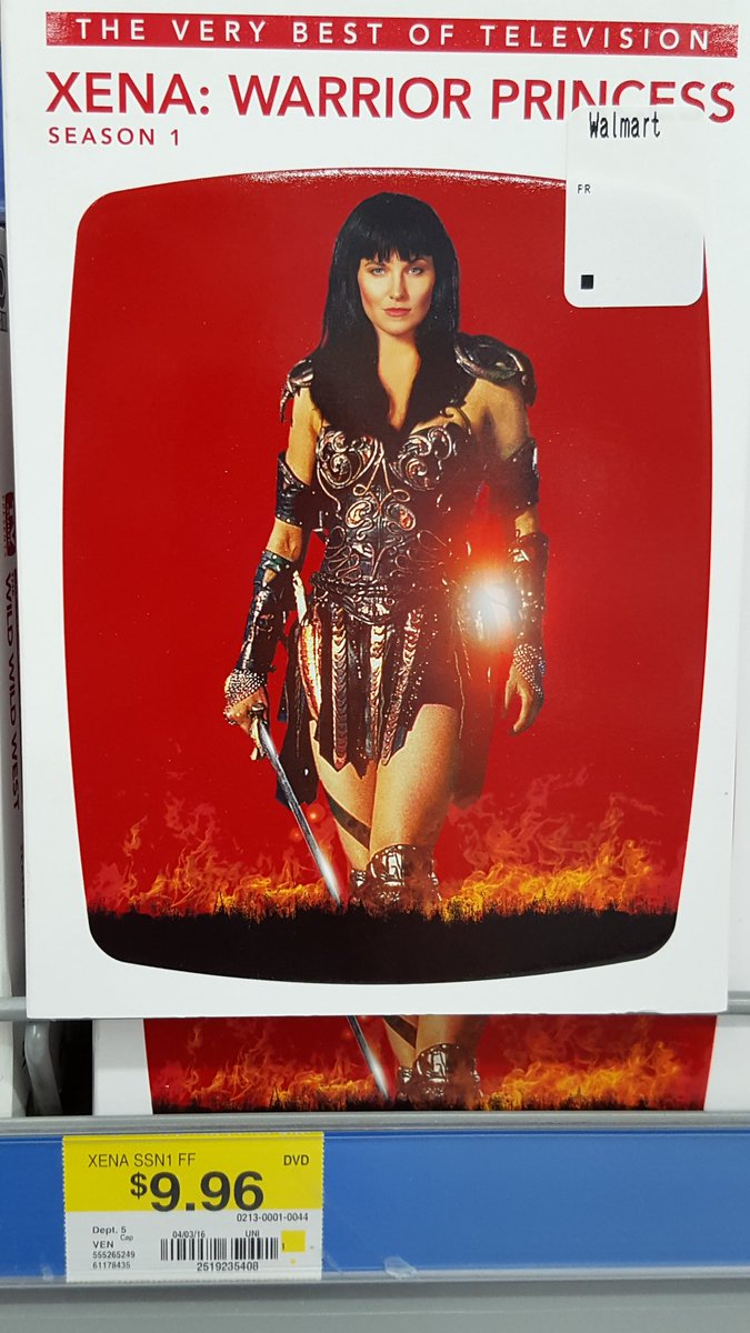 XenaMovieFans's tweet photo. Xena makes her return to the shelves of WalMart. It's the the rereleased dvd set, just has this new cardboard cover. https://t.co/VRbvP2CuZI