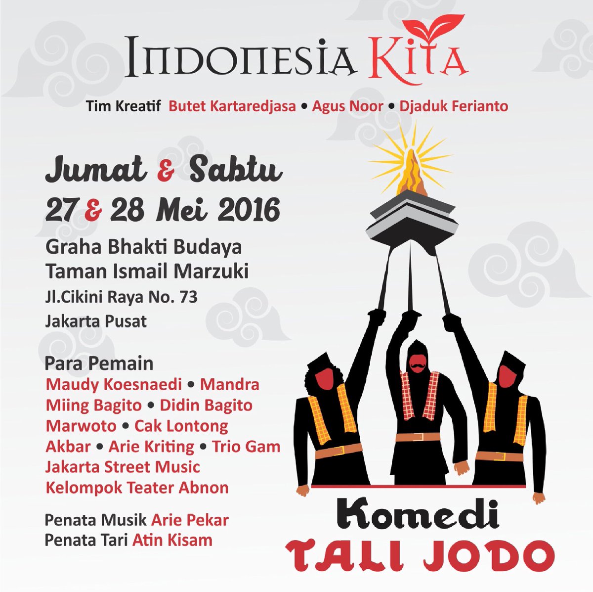 InfoKAYAN's tweet photo. #KomediTaliJodo sama @mpokmod @C_lontong @akbar___ @Arie_pekar @ariekriting_ Mandra, Miing-Didin Bagito, Marwoto dll https://t.co/XAXo00w3Yz
