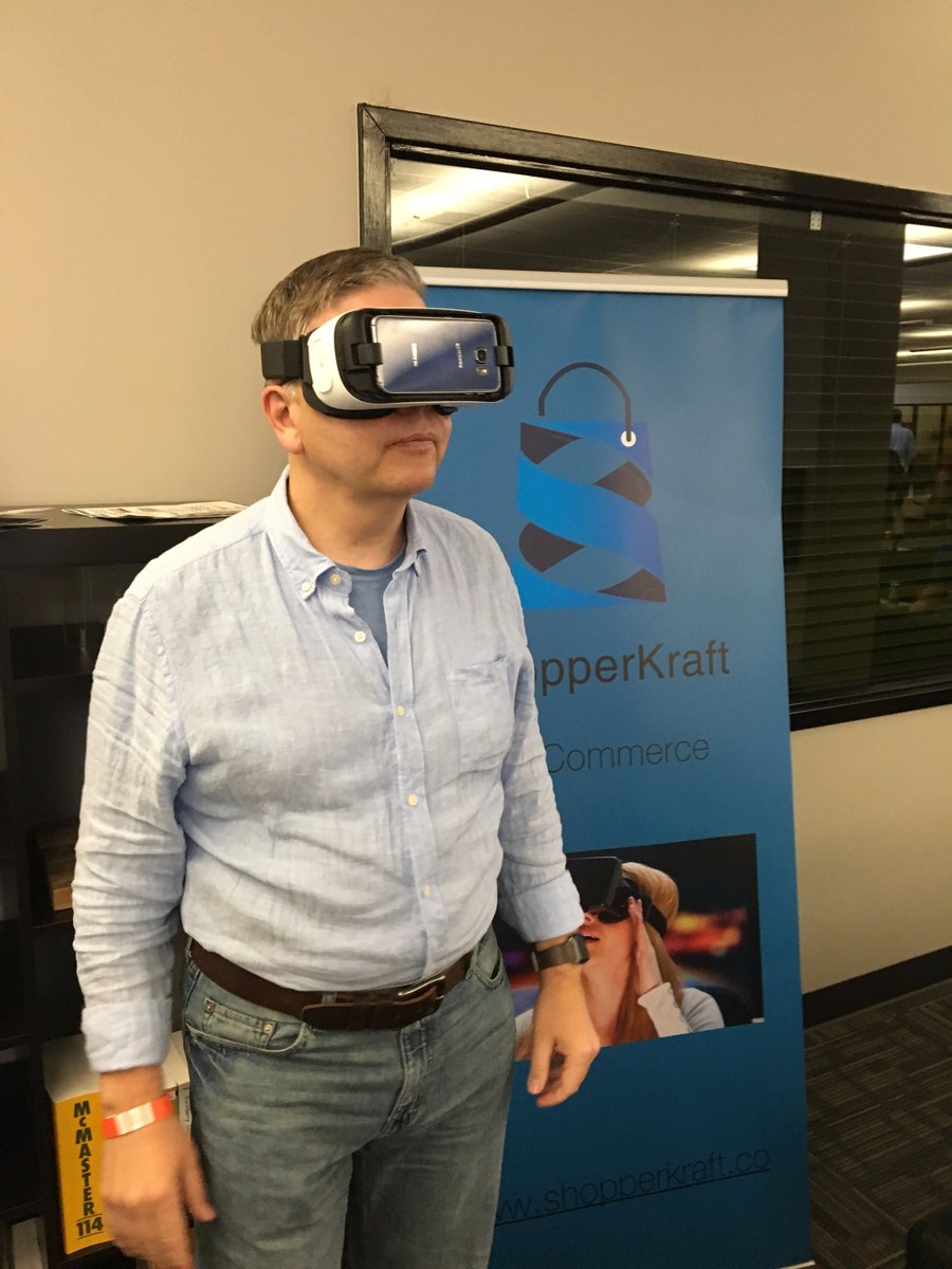 parvezkokan's tweet photo. #LFGrandOpening #PingPongKing @DavidStout checking out @ShopperKraft VR https://t.co/JHr1izVYAY
