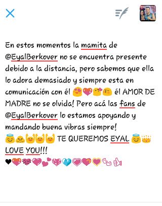 PasionBerkover's tweet photo. @EyalBerkover te quiero mucho siempre contigo!! Mi rey 👑👑👑👑😍😚😘 @estoesguerra_tv así apoyamos a eyal #GyRInvencibles https://t.co/cw5wXXoZLJ