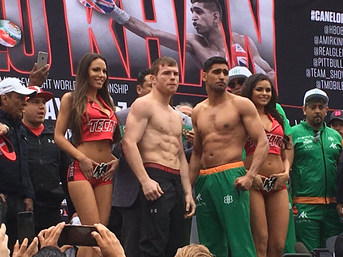 BCampbell's tweet photo. Amir Khan wore the added muscle well at 155. But you have to wonder just how much Canelo Alvarez will rehydrate. https://t.co/vNzE9JWdxN