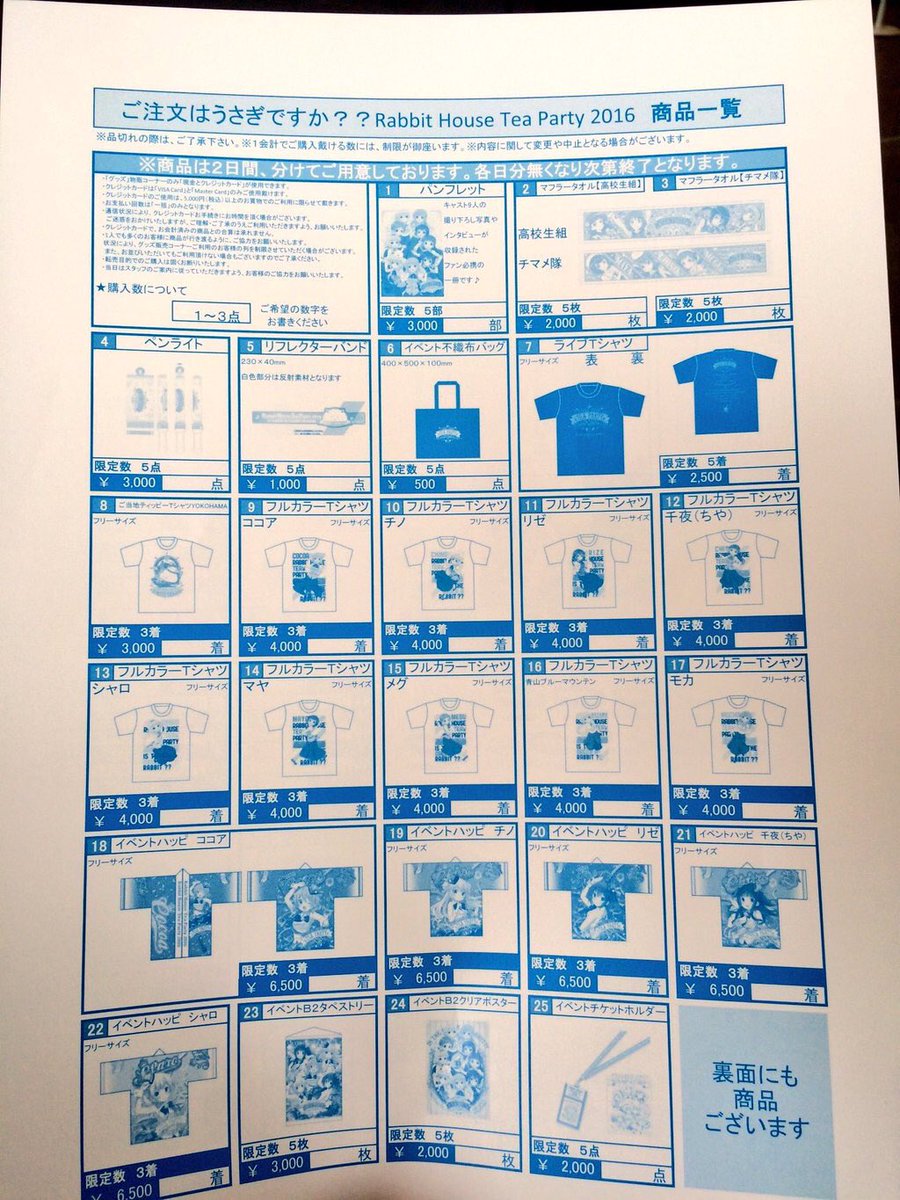 ダンディライオンmk2 まさかのごちうさ物販 一番最初に完売は 8番ご当地ティッピーtシャツ