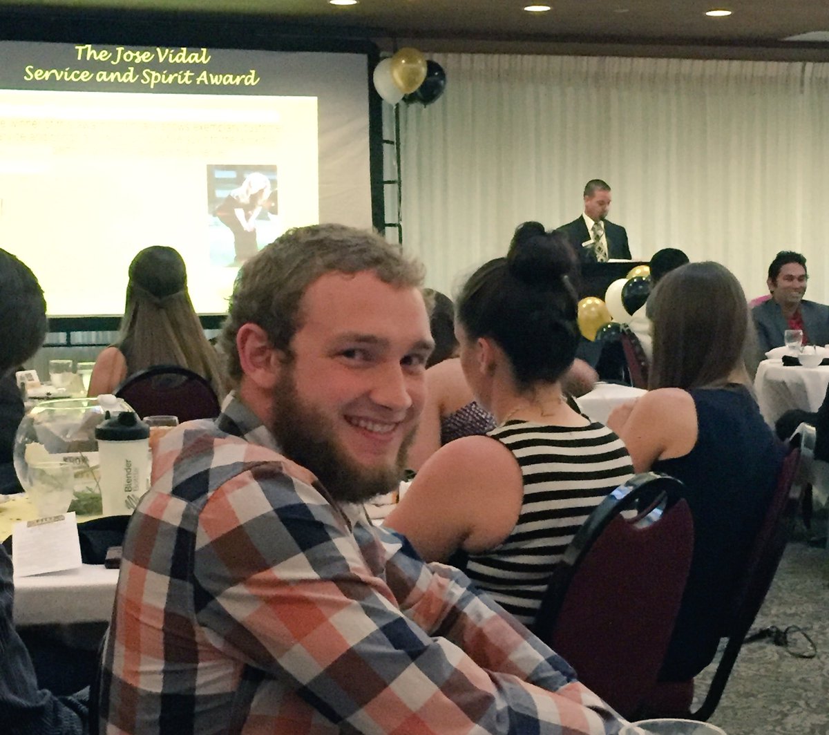 WSUSportProgram's tweet photo. Congrats to our Emerging Leader, Tyler Knight, and Leader of the Year, Reece Wilson, at our @WSU_CampusRec Banquet https://t.co/vwUqsPWtmJ