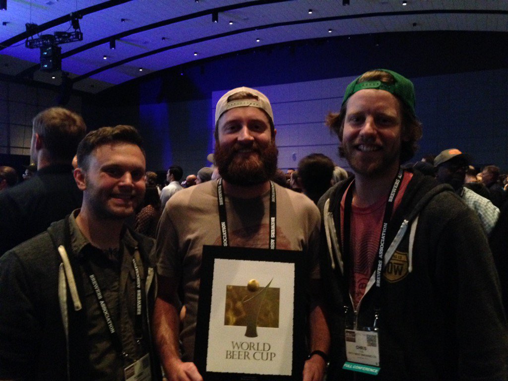 FiftyWestBrew's tweet photo. We are beyond stoked and flattered to have won gold in the Barleywine category at #WBC #CBC16 CHEERS!! #Cincinnati https://t.co/80iAihOTIM