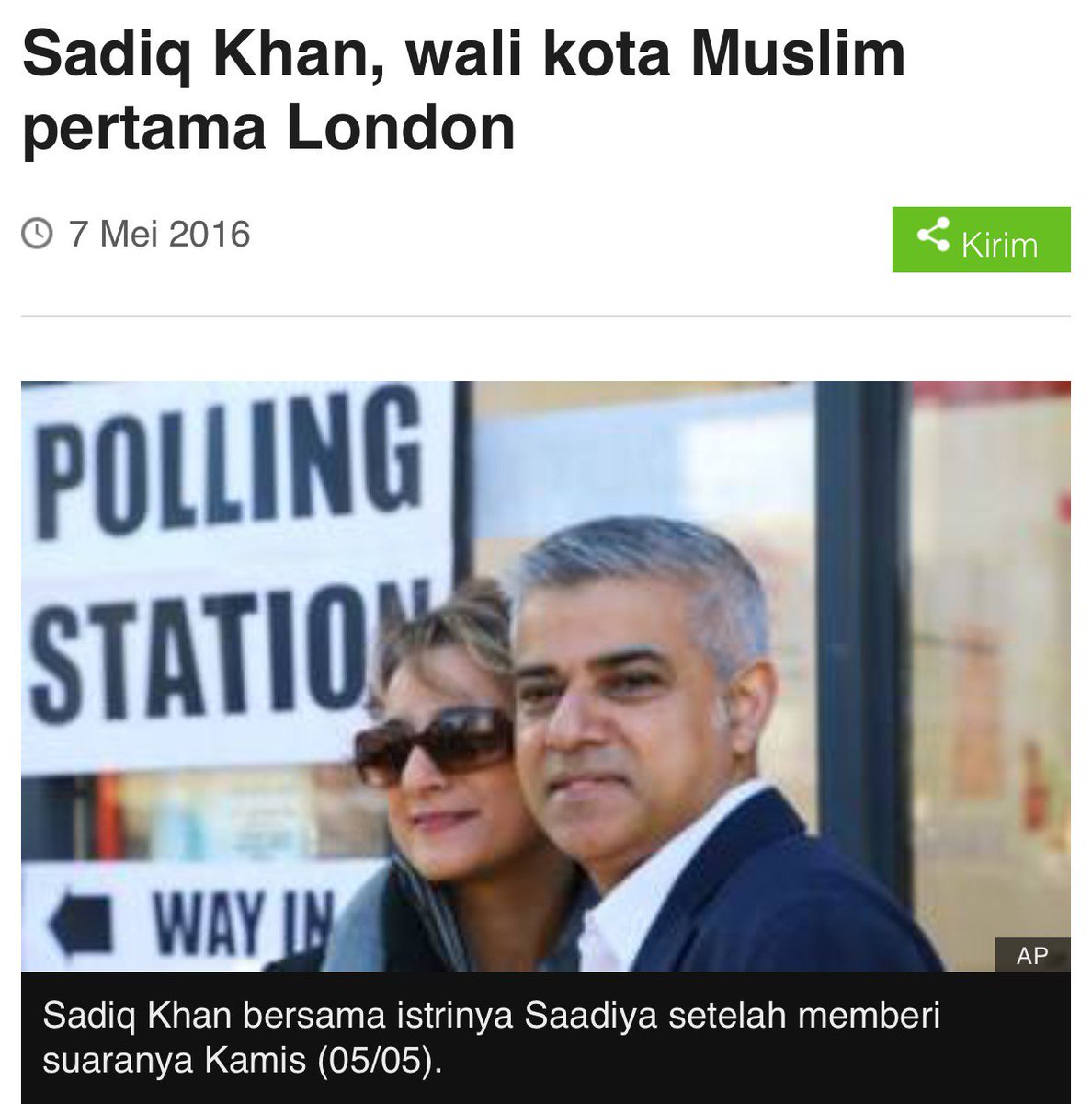 Sadiq Khan, walikota Muslim pertama London. Semoga mengikis Islamophobia. bbc.com/indonesia/maja…