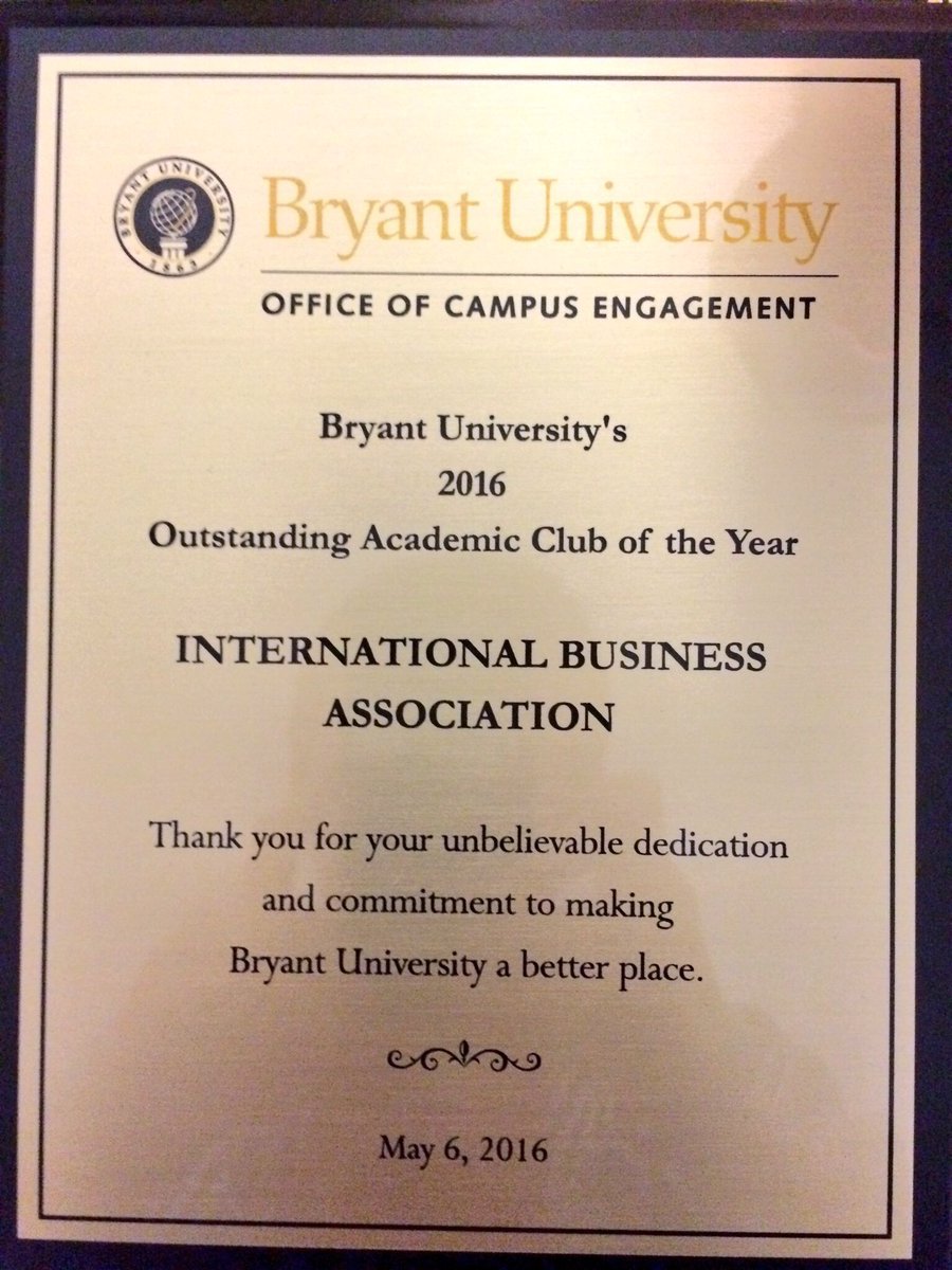 Proud winner of the 2016 Outstanding Academic Club Award thank you @BryantOCE