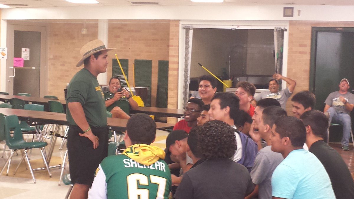 HolmesHuskyFB's tweet photo. Team Bonding Spring ball week 2. Players skits making fun of coaches. #HFND #hopeandvalues https://t.co/nRZVsjPgNT