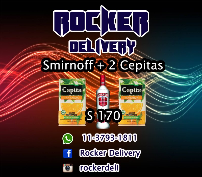 RockerDelivery's tweet photo. #Promocion de la #Noche ! #Smirnoff + 2 #Cepita $ 170 Q estas esperando?? No te duermas !! #RockerDelivery #Bebidas https://t.co/vPW5B5gTUa