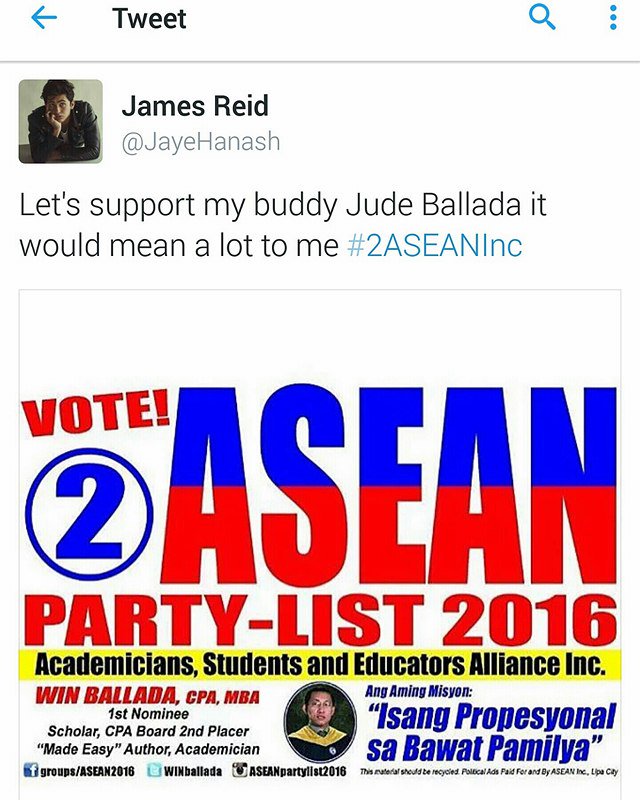WINballada's tweet photo. #2ASEANInc
Magtiwala sa Educators-CPAs.
Tunay, Bago, Maaasahan.
#ThisTimeBlockbusterDay4 #jadine #ThisTimeNumber1 https://t.co/45Kha5vzpY