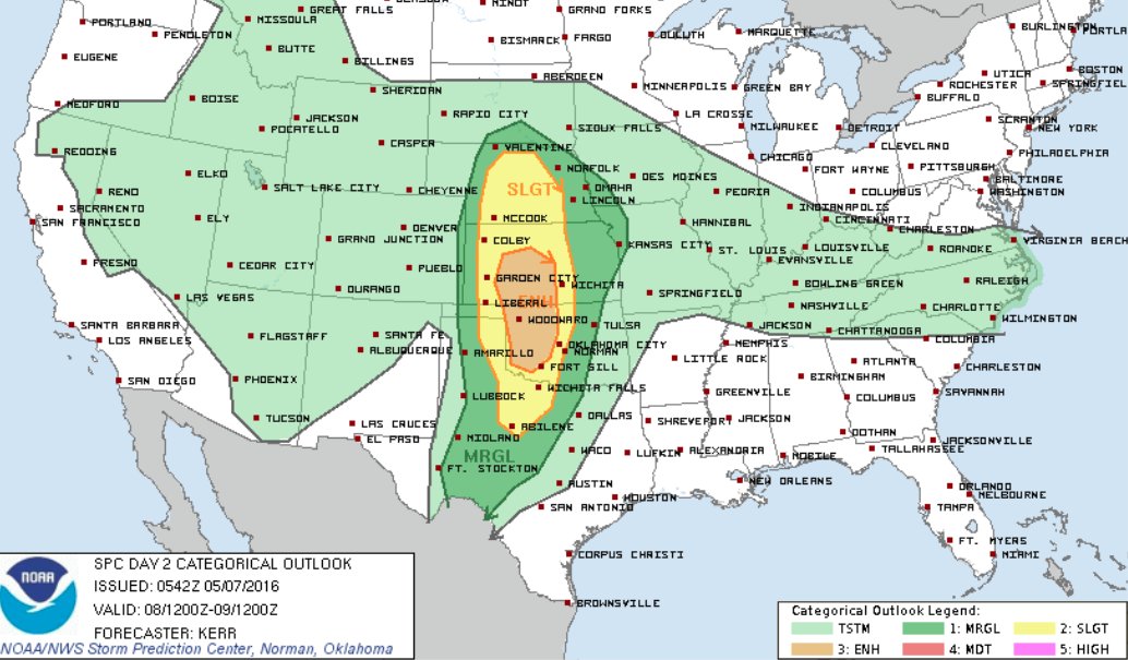 SPC now has an enhanced risk for severe wx SUNDAY afternoon/eve for W OK/KS! Including #tornadoes <a href="/breakingweather/">Breaking Weather by AccuWeather</a>