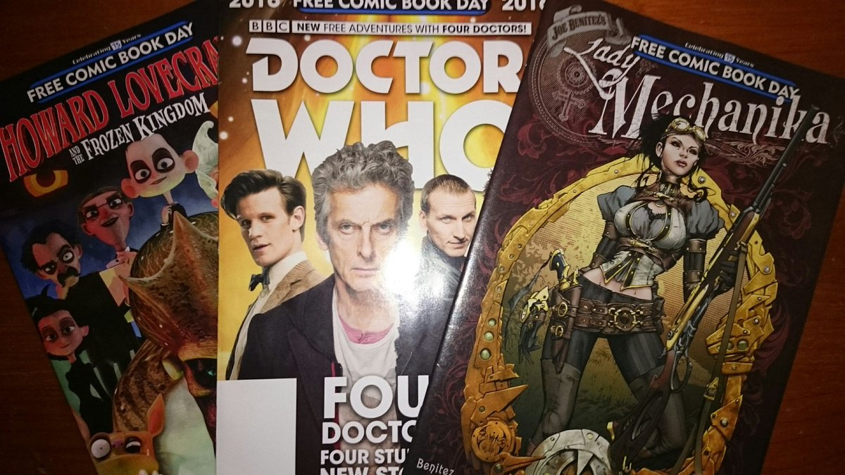 kjcarlisle's tweet image. @alien_dave got me these for #FreeComicBookDay while I was at #sawriters #SpecFicFest