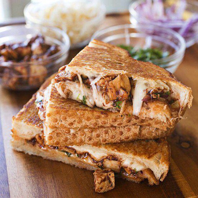 BBQ Chicken Grilled Cheese Sandwich