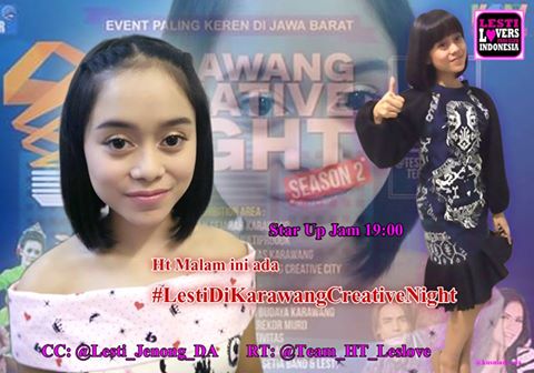 Team_HT_Leslove's tweet photo. Hastag buat nanti malam <<  #LestiDiKarawangCreativeNight >> start up jam 19.00 CC:  @Lesti_Jenong_DA https://t.co/2xbqEk8O4H