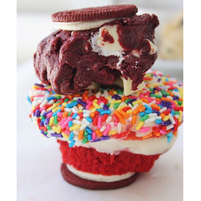 Red Velvet Oreo Cookie Sandwich.