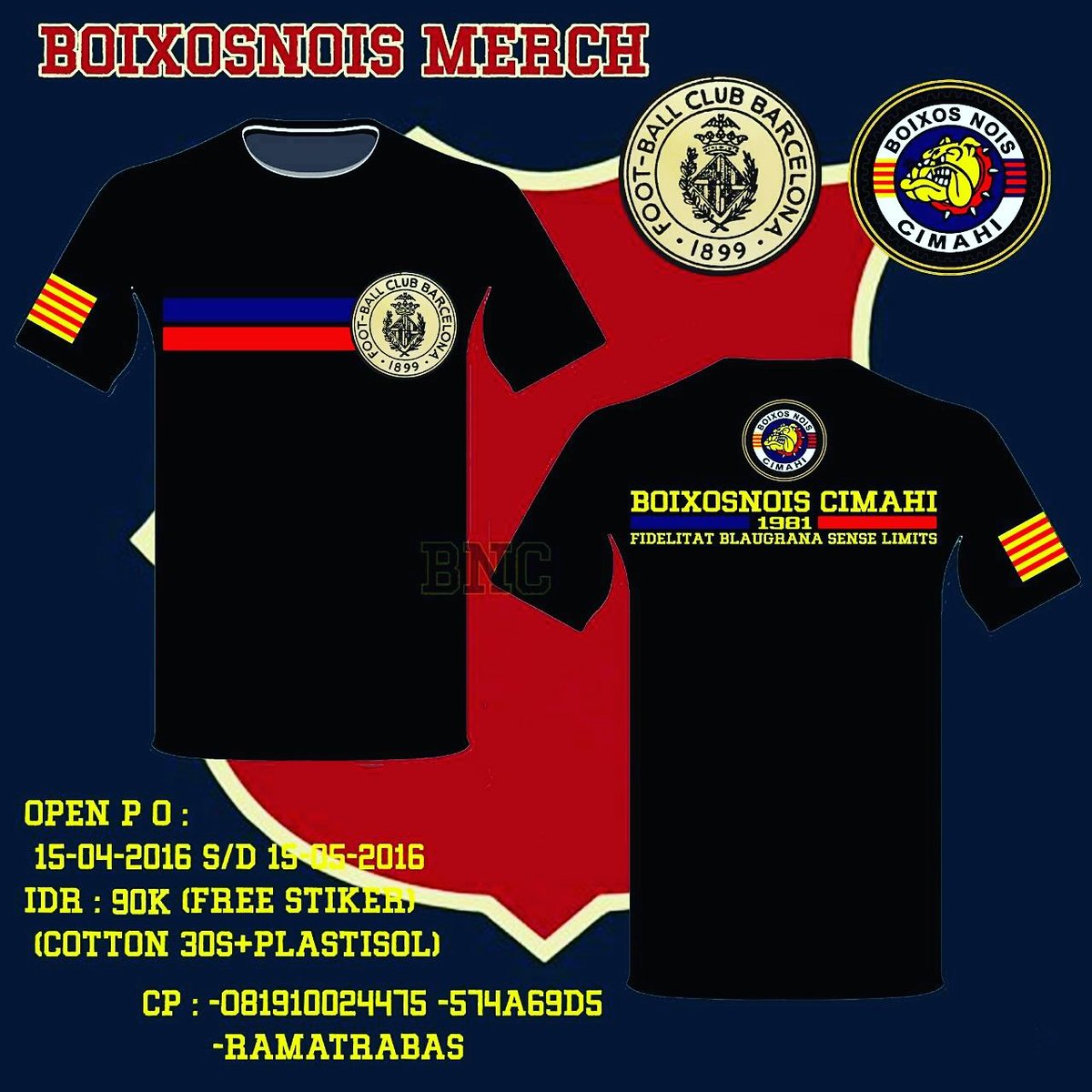 BOIXOSNOISCMH's tweet photo. Selamat akhir pekan Bois ,, Jangan Lupa buat yg belum PO #Tshirt #BNC mangga langsung begal cp na nya .. https://t.co/lzS7EpAK7q