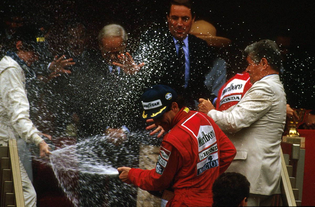 McLarenF1's tweet photo. #OnThisDay in 1989, Senna won the #MonacoGP. He and @Prost_official finished a lap ahead of the chasing pack. https://t.co/Uk1ZnUkT9L
