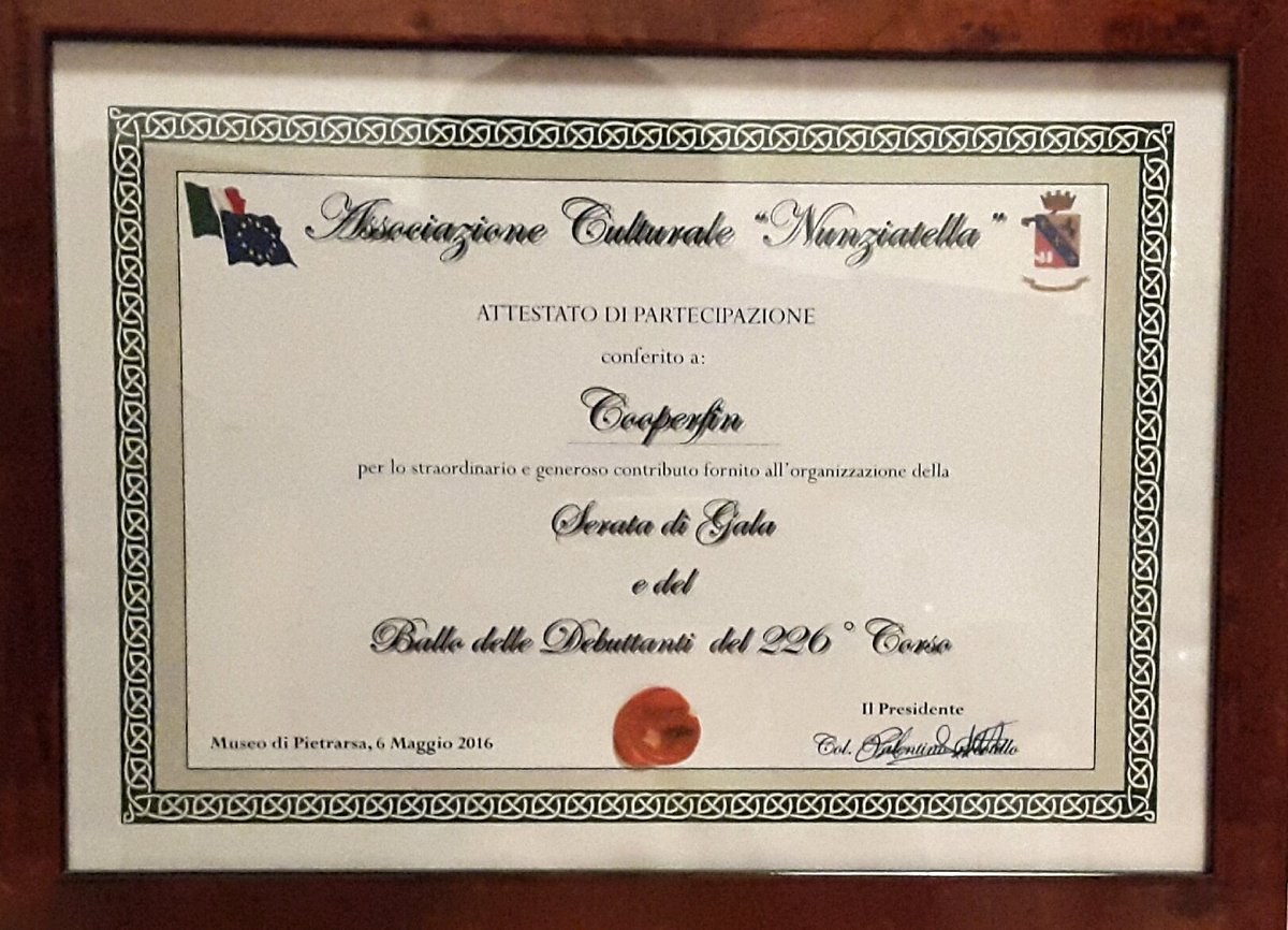 cooper_fin's tweet photo. CooperFin SpA sostiene attivamente il MAK P100 del #ballodelledebuttanti  della @SMNunziatella @LimoncelliMarco https://t.co/zrmprpqMl2