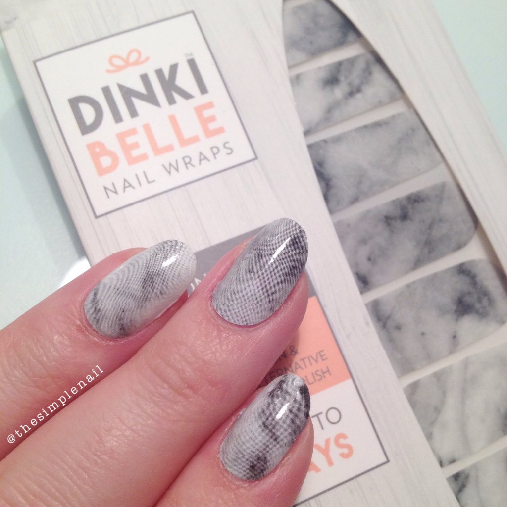 A sneak peak at this week's mani! Marble nails using these <a href="/DinkiBelle/">DinkiBelle</a> nail wraps!