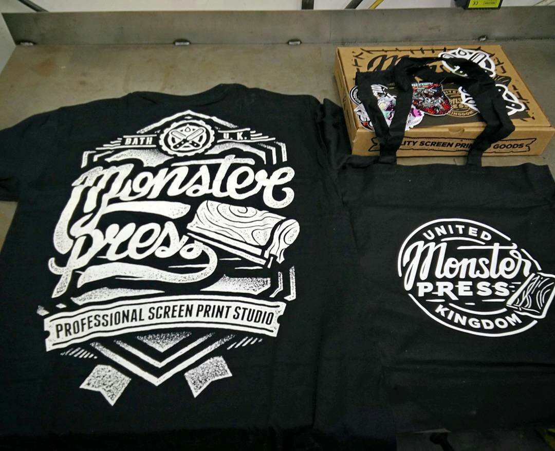 BTRfabrications's tweet photo. Fully stoked on our fresh @monsterpress garms and goodies - cheers @Holebrain!
#BTR #monsterpress #screenprint https://t.co/vabr8Bq6z0