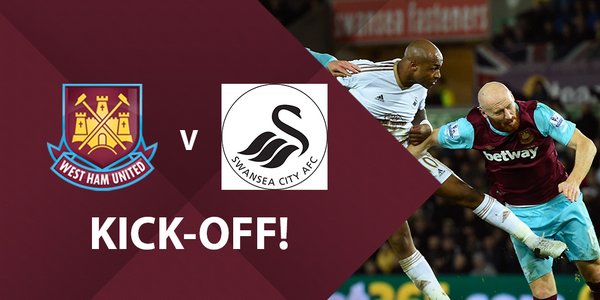 Kick off babak pertama <a href="/whufc_official/">West Ham United</a> vs <a href="/SwansOfficial/">Swansea City AFC</a> !