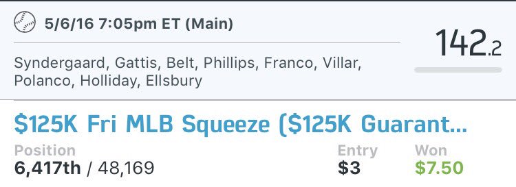 DFSPowerPro's tweet image. MLB is now at 18-13-2 and managed to hit despite the bad performance from Thor.