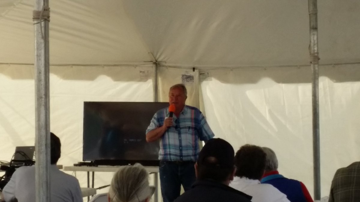 agBOT robotics challenge at Gerrish Farms.  Steve Gerrish offering a welcome.