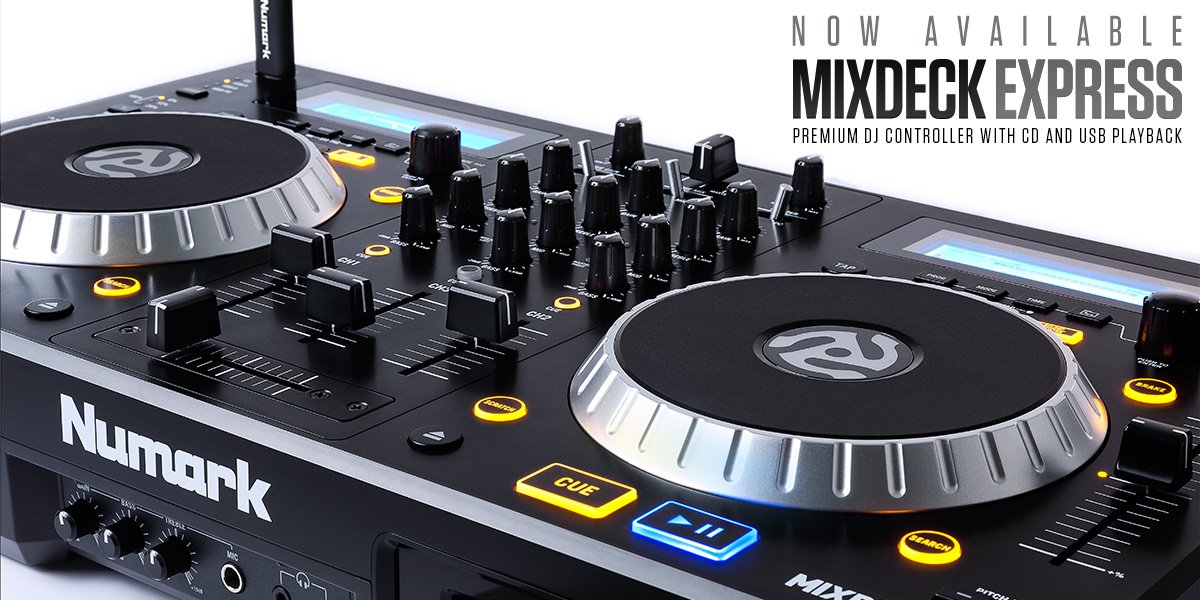 Numark's tweet image. The "Swiss Army Knife" of DJing. Period! #MixdeckExpress. Check for availability near you: bit.ly/13iCYV2