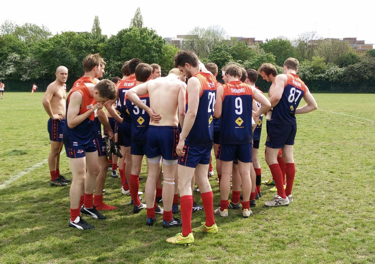 wandsworthdemon's tweet photo. And it's our first win on this sunny London day, Clapham Demons 8.9.57 def. London Swans 4.0.24! #wdafc #killingit https://t.co/1kJfqQC1m1