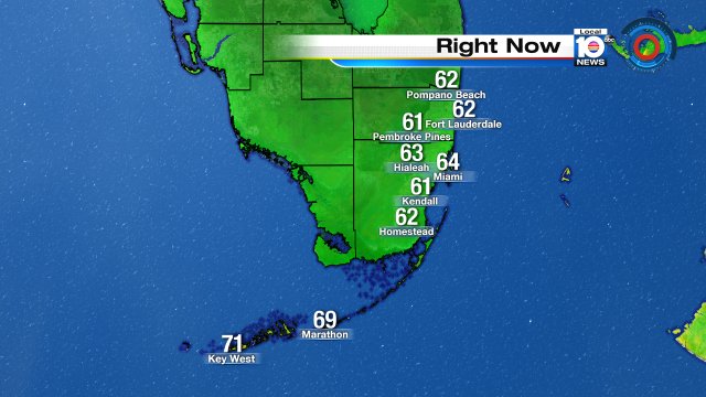 It's a cool start in #SouthFlorida! Morning temps in the low-60s https://t.co/sQInnAMYzm