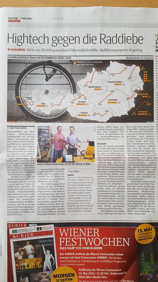 TrojaBike's tweet image. The Austrian newspaper @KURIERat wrote about Troja Bike today: bit.ly/1TwoQjH