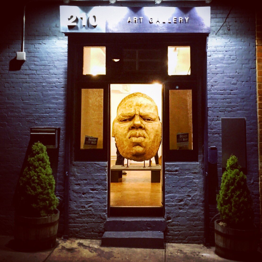 TandaLOOOP's tweet photo. My #BIGGIE sculpture at #DesignNoir show opening tonight #BrooklynArtsFellowship #210 Art Gallery stars tonight at 7 https://t.co/X3dP8I587B