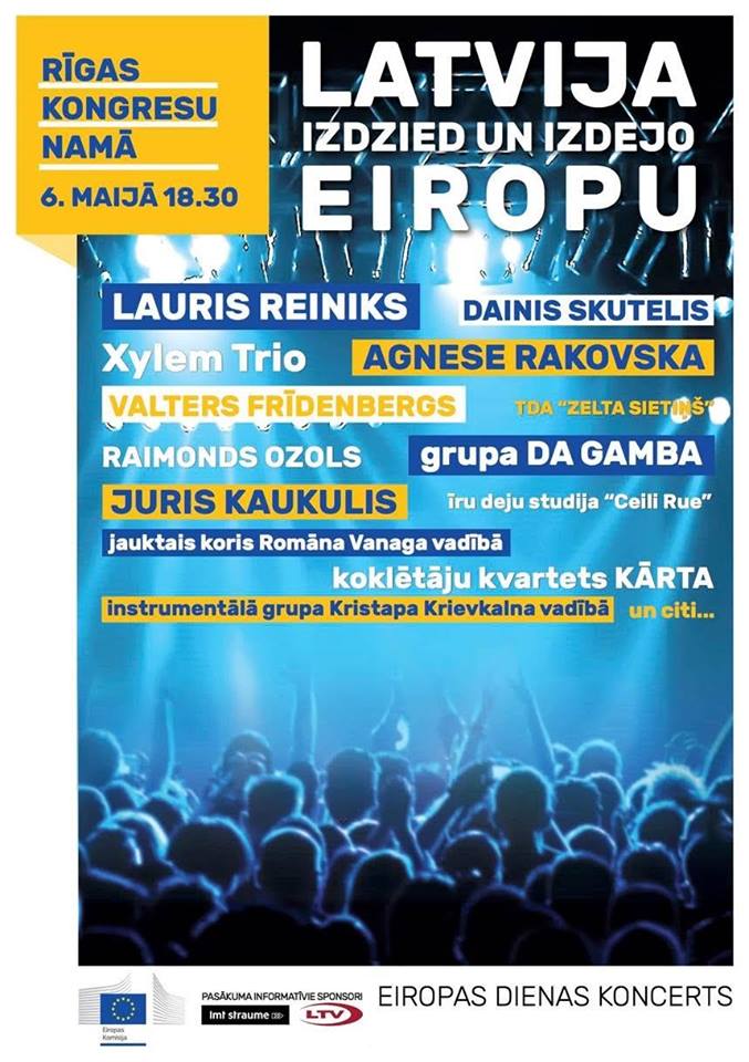 Skaties šovakar plkst. 21.25 LTV1 kanālā un LMT Straume koncerta "Latvija izdzied un izdejo Eiropu" ierakstu!