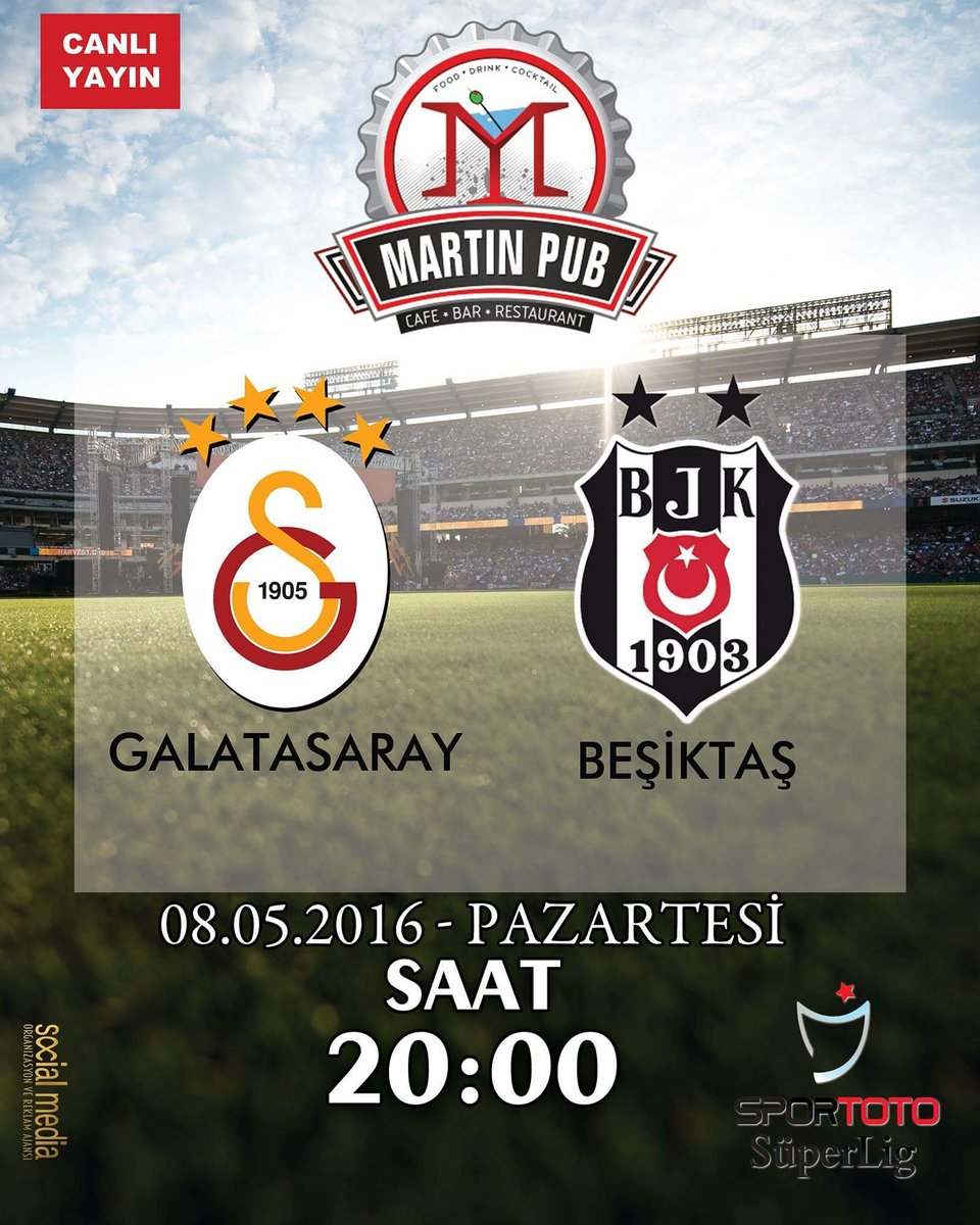martinpub_'s tweet photo. Belkide ligin en önemli maçlarından bitanesi ! 8 Mayıs pazar Galatasaray &amp; Beşiktaş derbi heyecanı  Martin Pub 'da ⚽ https://t.co/eh562bsatg
